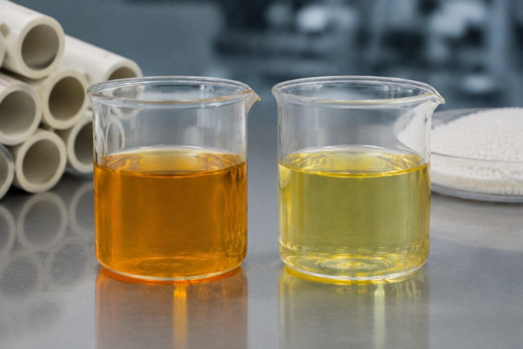 Liquid calcium-zinc stabilizers minimize additive precipitation and migration
